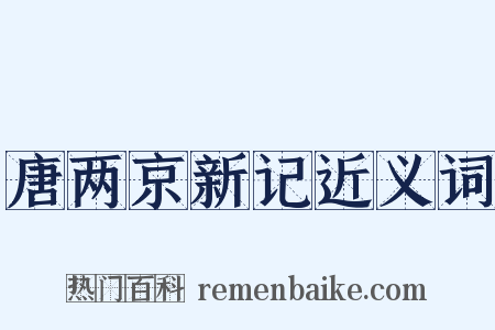 唐两京新记近义词是什么意思的图片
